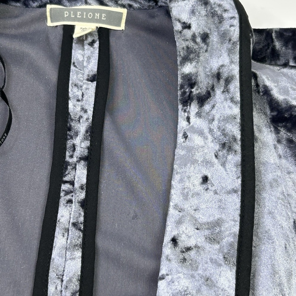 Anthropologie Pleione Crushed Velvet Open Front Kimono Duster Womens Small Gray - Picture 2 of 9